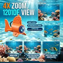 Underwater Camera With 15m/49.2ft Cable, IR Night Vision, 4X Optical Zoom, IP68 Waterproof, Convenient To Carry When Traveling, For Ice Lake Boat Fishing(Only Camera) - Shark Camera+ 49.2FT Cable - View 4