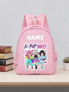 1pc Back To School Personalized Customized Backpack, Casual Cute K-Pop Music Idol Theme Print, Zipper Closure Nylon Material, Adjustable Shoulder Straps, Hand-Carry, Suitable For School, Commute, Shopping, Daily Use. Birthday Gift. - Multicolor - View 13