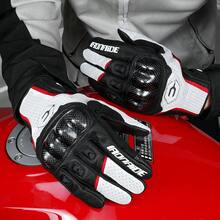 1 Pair Motorcycle Gloves With Hook Riding Protection Leather Gloves Cycling Motorbike  Motocross Bicycle Gloves Touch Screen Cycling Accessiories Riding Essentials For Women Men Rider Gift - Multicolor - View 3