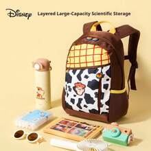 Disney Cartoon Toy Story Lightweight Back-To-School Backpack, Large Capacity, Burden-Reducing, Woody/Nick, 34*23*13cm - Single Piece - View 4