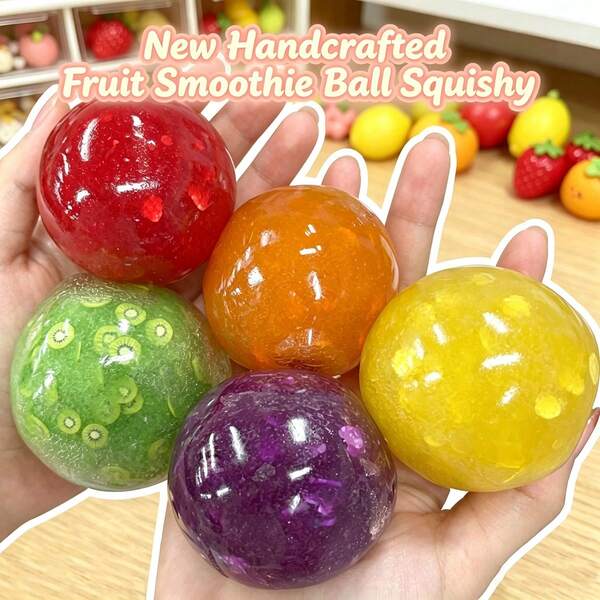 1 buah Mainan Remas Buah Baru Bentuk Es Krim Bola Buatan Tangan Kotak Buta Warna Acak, Bola Berisik Seri Aktivasi Suara Mainan Pereda Stres yang Lentur, Sensasi Genggaman yang Luar Biasa dengan Suara Seperti Pasir, Sangat Meredakan Stres, Cocok untuk ASMR Pereda Stres Aktivasi Suara dan Pereda Tekanan Tangan, Hadiah Paskah, Mainan Remas, Mainan Pereda Stres, Kecemasan dan Relaksasi, Hadiah Pesta