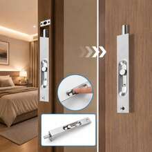 4 Inch Stainless Steel Concealed Door Lock Flush Slide Latch Bolt With Screws Silver (2/4/6 Pieces) - Concealed Door Bolt - View 3