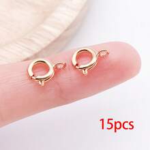 15pcs Spring Clasps Brass Round Clasps Open Ring Jewelry Spring Clasp Jewelry Connector Clasps For Brecelet Necklace Jewelry DIY Craft Making - Multicolor - View 19
