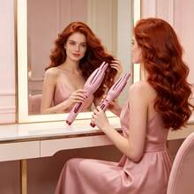 Fully Automatic Curling Iron With 4 Temperature Settings, Fast Heating, Bi-Directional Rotation, Automatic Shut-Off, Anti-Scald And Anti-Tangle Rotation Features, Perfect For Home And Travel. - Pink - View 5