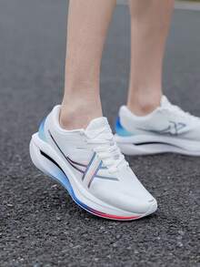 XTEP Tancheng Max New Breathable Mesh Running Shoes, Non-Slip, Wear-Resistant, Shock-Absorbing Men's Running Shoes - Sail White/Blue - View 2