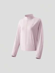 Beneunder Women's Cool-Touch Quick-Dry Sun Protection Jacket (Loose Fit, Stand Collar) AL002 - Baby Pink - View 9