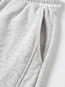 Celana Jogging Pria Abu-abu Motif Bunga, Potongan Lebar, Pinggang Bertali, Kain Elastis Lembut, Potongan Longgar - Light Grey - View 4