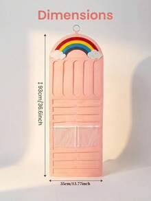 1pc Rainbow Cloud Hanging Hair Accessory Organizer, Suitable For Bedroom And Children's Room Decoration, Multi-Layer Independent Pockets For Neat Storage Of Scattered Hair Clips - Multicolor - View 2