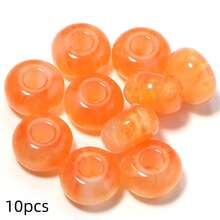 10pcs High Quality 14mm Gilded Multi-Color Flat Round Large Hole Beads, Exquisite Loose Spacing Beads, Suitable For Jewelry, Jewelry Making Bracelets, Necklaces, Earrings, Keychains, Phone Chains, DIY Handicrafts Enthusiasts - Gilded Solid Color - View 9