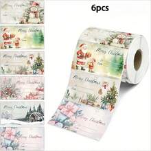 180pcs/Roll Merry Christmas Gift Labels, Penguin Pattern Christmas Name Stickers, Used For Gift Wrapping, Christmas Label Sticker Set, Santa Claus Gift Bag Labels, Boy Girl Gift Decoration Christmas Labels, Christmas Supplies - Christmas Gift + Snowman - View 5