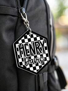 Personalized Camouflage Daycare Bag Tag, Customized Acrylic Name Tag, Suitable For Boys, Backpack Name Tag, Diaper Bag Tag, Back To School Gift For Kids - Multicolor - View 4
