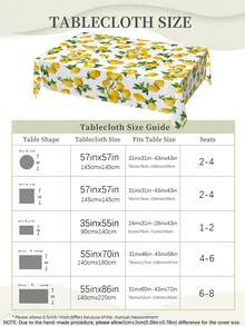1pc,Watercolor Lemon Fresh Summer Botanical Tablecloth,Rectangular Tablecloth,Suitable For Picnic Or Party Decoration Tablecloth,Restaurant Decoration,Kitchen Decoration Tablecloth,Birthday Party And Home Decor - Multicolor - View 3