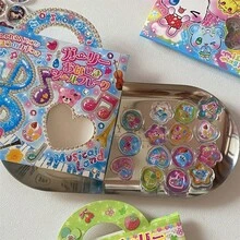 15pcs Y2k Crystal Marbles Laser Sparkling Heart-Shaped Animal Mobile Phone Case Stickers Stationery - Color - View 16