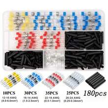 280 PCS Heating Tubes In 5 Sizes, Heat Shrink Welding Sleeves | Thickened Welding Ring Shrink Tubes, Wire Crimp Butt Terminal Connectors, With Box For Cable Management, Data Cable Repair, Cable Repair - 280Pcs Colorful Set (boxed) - View 10