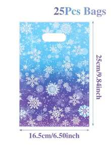 10/25/50pcs Christmas Gift Bags, Snowflake Pattern Gift Packaging Bags, Christmas Party Decoration Tote Bags, Merry Christmas Decorations, Christmas Party Supplies, Christmas Gift Wrapping Materials, Christmas Table Decor, Christmas Shopping Bags, Durable Plastic Bags, Christmas Kitchen Packaging Supplies, Christmas Eve Decorations, Indoor Christmas Decor, Christmas Decorations, Christmas Gifts, Party Favors, 2027 New Year Decorations - Snowflake - View 10