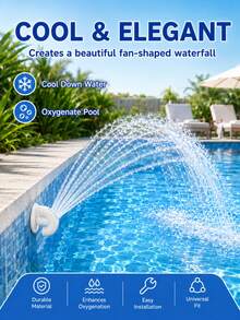 1pc/Set Universal Pool Fountain Nozzle, Available In Various Colors, ABS, Tool-Free Installation, Adjustable Fan-Shaped Flow, Pool Cooling & Oxygenation For Above-Ground And In-Ground Pools - Multiple Styles - View 4