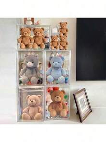 1pc Multifunctional Transparent Acrylic Storage Box - Dustproof Display Case, Suitable For Models, Tools And Books, Large Plush Dolls, Dustproof And Waterproof, Ideal Exquisite Gift For Friends (Doll Not Included), Can Be Used For Room Decor, Home Decor, Bathroom Decor, Christmas, Halloween Gifts, Bedroom Decor, Wall Decor, Wedding Decor. Soft, College Essential, Autumn Decor, Pumpkin, Storage, Interior, Storage Box - Multicolor - View 7