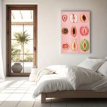 Art Deco Style Sliced Fruit Art Print - Empowering Wall Decor, Positive Body, Vertical Composition, Frameless Ink Medium, Digital Download - A - View 5
