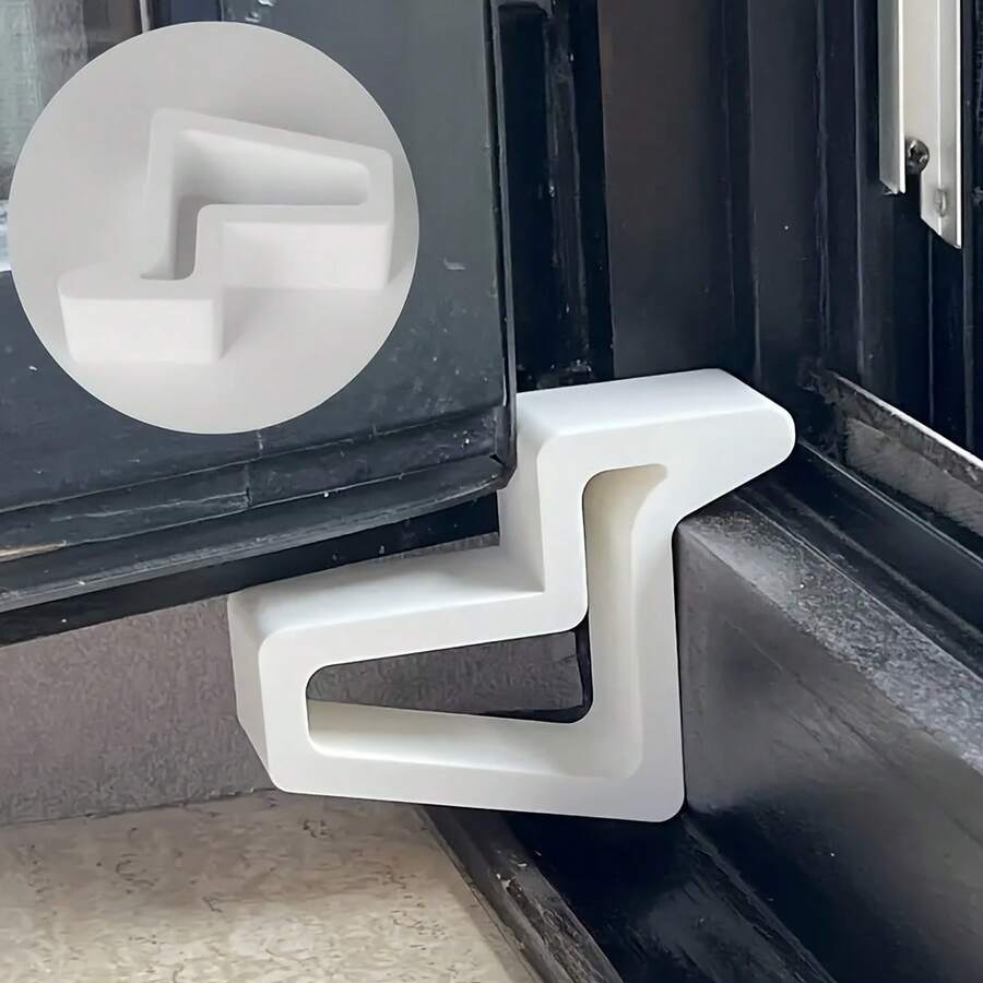 1/2/4pcs Door And Window Stoppers, Anti-Collision Door Clips, Window Anti-Collision Device, Rail Fastener System, Window Fixing Kit, Durable Plastic Material, Window And Balcony Isolator, Indoor Ventilation And Privacy Protection, Easy Installation