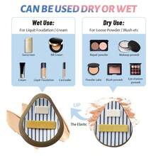 BS-MALL 3pcs/Pack 3-Color Dual-Ribbon Makeup Puff Concealer Cotton Candy Powder Puff Foundation Blush Setting Powder Portable Box Gift For Girlfriend/Women - Multicolor - View 3