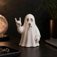 1 mô hình để bàn Ghost Rock sáng tạo phong cách ngầu, tượng mini cá nhân hóa trang trí vui nhộn cho văn phòng và phòng ngủ, tượng Ghost, quà tặng phong cách Rock, đồ trang trí Halloween, quà tặng Halloween - Nhiều màu - Xem 1