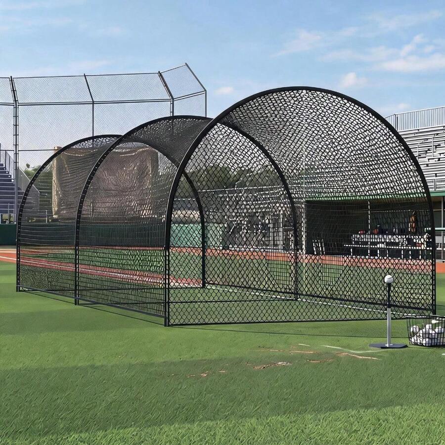 22ft Baseball Batting Cage Heavy-Duty Hitting Net W/ Sturdy Frame Training Cage - Default - View 1
