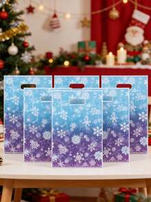 10/25/50pcs Christmas Gift Bags, Snowflake Pattern Gift Packaging Bags, Christmas Party Decoration Tote Bags, Merry Christmas Decorations, Christmas Party Supplies, Christmas Gift Wrapping Materials, Christmas Table Decor, Christmas Shopping Bags, Durable Plastic Bags, Christmas Kitchen Packaging Supplies, Christmas Eve Decorations, Indoor Christmas Decor, Christmas Decorations, Christmas Gifts, Party Favors, 2027 New Year Decorations - Snowflake - View 7