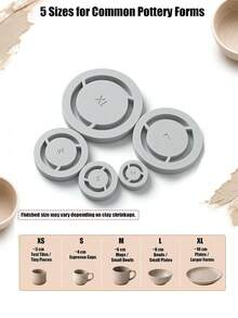 5pcs Pottery Foot Ring Tool Set, Pottery Foot Mold Tool, Pottery Foot Ring Tool - Pottery Foot Mold, Clay Base Leveler, Used For Ceramics, Even Foot Pressure, Suitable For Pottery Bowls, Cups And Wheel Projects - Multicolor - View 8