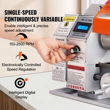 Compact Metal Lathe, 7'' X 16'', 800W, Precision Desktop Metalworking Lathe, Variable Speed 150-2500 RPM, Includes 3.9'' 3-Jaw Chuck & Tool Box For Detailed Part Crafting - 7" X 16", 800W - View 4