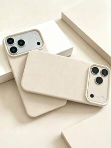 1件裝高級荔枝紋皮革手機殼，適用於 iPhone 17 16 15 14 13 12 11 Pro Max，防震極簡高級保護殼 - 白色 - 查看 2