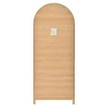 Tall Pantry Cabinet With Arched Doors, Sideboard, High Cabinet, Double Doors With Spice Racks On Both Interior Sides, Chipboard+MDF For Kitchen And Living Room - 自然色 - 查看 8