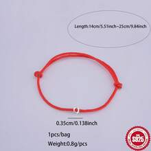 1pc 925 Silver Letter Bracelet, Couple Matching, Birthday Gift, Daily Wear, Handmade - Multicolor - View 9