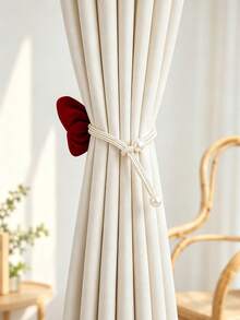 1/2 piezas Sujetadores de cortina con lazo de terciopelo multicolor, sujetadores de cortina ajustables sin taladro con perlas falsas, adecuados para cortinas, dormitorio, sala de estar, decoración del hogar, múltiples colores disponibles (negro/rosa/rojo/blanco) - Multicolor - Ver 3