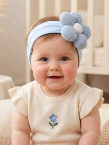 5pcs Girls Autumn Candy Color Floral Elastic Decorative Baby Headband Set, Suitable For Daily Use In All Seasons - Multicolor - View 9