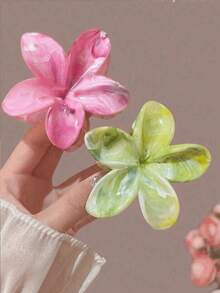 3pcs Women's Gradient Floral Large Hair Clips, Elegant Hair Accessories, Suitable For Half-Up Hairstyles, Marble Pattern Design, Decorative Hair Claws, Vintage Exquisite, Suitable For Beach Vacation, Fresh Daily Outfits. Accessories, Hair Accessories, Hair Styling Tools, Women's Accessories, Hair Accessory Supplies, - Multicolor - View 2