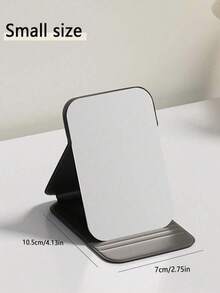 Miroir de maquillage pliable portable en faux, surface de miroir en verre haute définition - idéal pour le dortoir, les voyages et les cadeaux de beauté - Noir - Voir 15