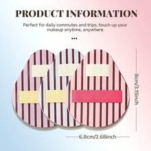 BS-MALL 3pcs/Pack 3-Color Dual-Ribbon Makeup Puff Concealer Cotton Candy Powder Puff Foundation Blush Setting Powder Portable Box Gift For Girlfriend/Women - Multicolor - View 8