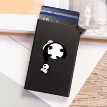 Porta-Cartão Pop-Up Fofo de Panda para Homens e Mulheres, Carteira de Metal RFID com Animal Engraçado, Capas para Cartão - Preto - Visão 2