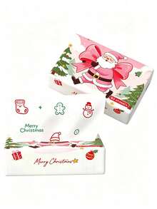 80Pcs/Pack Christmas Printed Facial Tissues, 4 Cute Xmas Patterns Disposable Paper Napkins, 4-Ply Holiday Decor Tissues, Santa Snowman Christmas Tree Print Tissue, Disposable Hand Towels For Home Dinner Party Decor Xmas Gift - Multiple Styles - View 14