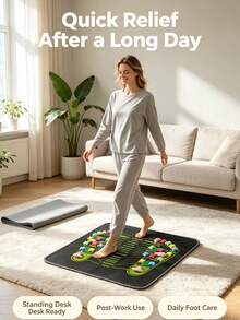 Colorful Pebble Foot Massage Mat Square Pebble Shaped Foot Massager Suitable For Fitness And Yoga Home Fitness Equipment Workout Device - Multicolor - View 4