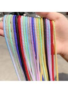 1pc/2pcs/3pcs/4pcs/5pcs Random Color Spiral Cable Protector, Charger Cable Protector Data Cable Protector Charging Cable Cover, Earphone Cable Protector Suitable For Phone Earphone USB Data Cable Charger Protector Sleeve, Cable Sleeve - Multicolor - View 4