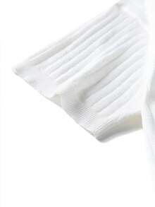 Camvyn Men's Casual Versatile Henley Collar Striped Slim Fit Short Sleeve Sweater - White - View 4