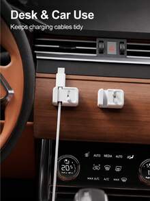 3pcs/6pcs Cable Organizer Clips, Desktop Cable Holder, Charging Cable Management, Phone Charging Cable Organizer, Mouse Keyboard Cable Holder, Office Desk Storage Accessories, Small Portable Computer Desk Organizer - Multicolor - View 2