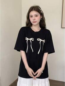 Women T-Shirts - 黑色 - 查看 2