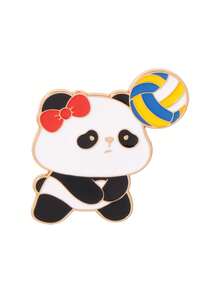 1 pezzo Spilla creativa e carina a forma di panda da pallavolo in lega, spilla animale cartone animato stile cinese, decorazione per zaino & giacca - Multicolore - Visualizzare 11