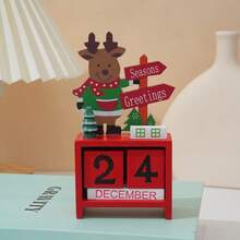 1pc Santa Claus Christmas Tree Wooden Calendar Desktop Decor Ornament, Birthday Gift, Graduation Gift - / - View 14