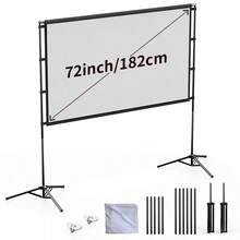 XBJ 72"/100" Projector Screen With Stand & Wall Mountable – 4K HD 16:9 PVC, 1.5 Gain, Wrinkle-Free Double Sided, Indoor/Outdoor For Backyard, Home Theater, Camping. Includes Tripod, Carry Bag & Ground Nails. Complete Kit For Proyector - 查看 13