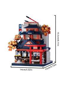 1083pcs Japanese Traditional Ramen Restaurant Scene Building Blocks, Adult DIY Assembly Kit, Tokyo Style Theme Decorative Stickers, Oriental Vintage Desktop Ornament, Suitable For Couples Unique Customized Gift Or Art Collection Gift - Multicolor - View 8