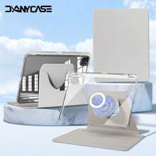 DANYCASE 旋轉保護殼，相容 iPad Air 8 (M4) 11" 13" 2026 11th (A16) 2025 10th 10.9 Air 11 13 M2 M3 2024 2025 Air 4th 5th 10.9，360度旋轉可拆卸式保護蓋 - 灰色 - 查看 2