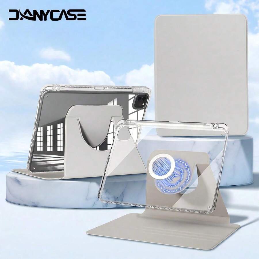 DANYCASE 旋轉保護殼，相容 iPad Air 8 (M4) 11" 13" 2026 11th (A16) 2025 10th 10.9 Air 11 13 M2 M3 2024 2025 Air 4th 5th 10.9，360度旋轉可拆卸式保護蓋